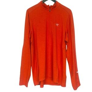 Arc'teryx Men's Cornac zip neck orange Long Sleeve pullover